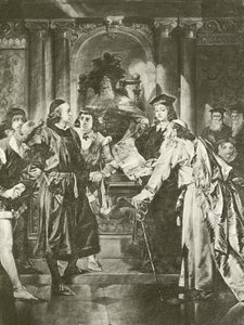 Købmand af Venedig. Akt IV - Scene I (dybtryk) af Felix Octavius Carr Darley