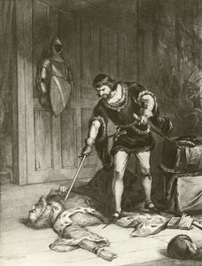 Tredje del af Henrik VI. Akt V-Scene VI (dybtryk) af Felix Octavius Carr Darley