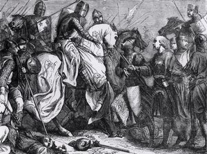 Henrik III (1207-72) ved slaget ved Lewes, 14. maj 1264 af Felix Philippoteaux