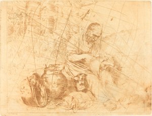The Tinker (Le retameur) af Felix Régamey after Alphonse Legros