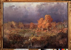 Sump i skoven, efterår - Maleri af Fjodor Vasilyev (Feodor Alexandrovich, Fiodor Alexandrovitch Vasiliev (1850-1873), olie på lærred