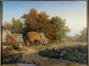 Landsbymaleriet af Fjodor Vasilyev (Feodor Alexandrovich, Fyodor Alexandrovich Vasiliev (1850-1873) (ec.rus.) 1869 Eremitagemuseet, Sankt Petersborg
