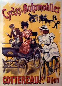 Plakat for cykler og biler Cottereau et compagnie. begyndelsen af det 20. århundrede (plakat) af Ferdinand (1865-1923) Misti-Mifliez