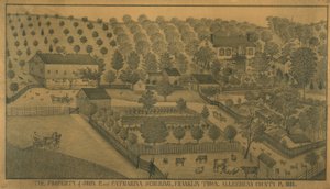 John P. og Catharina Schurings ejendom, Franklin Town, Allegheny County, Pennsylvania, 1883 af Ferdinand A. Brader
