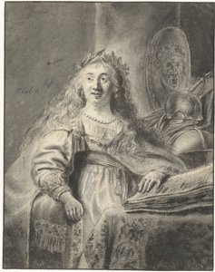 Minerva i sit arbejdsværelse af Ferdinand Bol