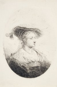 Ung Dame med Plumed Hat, 1644 af Ferdinand Bol