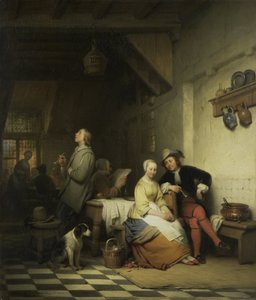 Interiør af en Kro, med Figurer i 1600-talsdragt af Ferdinand De Braekeleer (I)