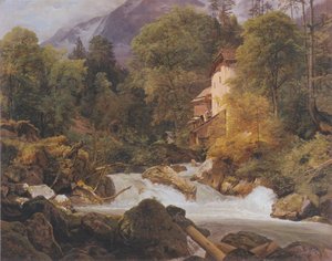Mølle ved udløbet af Königssee af Ferdinand Georg Waldmüller