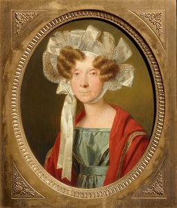 Portræt af en dame med blondehue af Ferdinand Georg Waldmüller