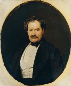 Herre i sort frakke med hvid vest af Ferdinand Georg Waldmuller