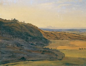 Landskabsstudie på Ariccia af Ferdinand Georg Waldmuller