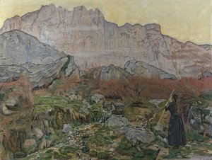 La Vision (bjerglandskab). 1889 af Ferdinand Hodler