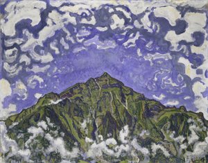 Niesen-bjerget set fra Heustrich, 1910 af Ferdinand Hodler