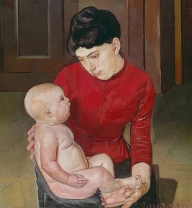 Mor og barn. 1887 af Ferdinand Hodler
