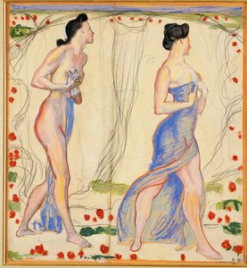 Studie til "Die Cempfindung I", c.1901-02 af Ferdinand Hodler