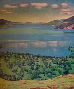 Thun-søen, fra Leissigen, c1910. af Ferdinand Hodler