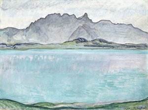 Thunersee med Stockhorn-bjergene, 1910 af Ferdinand Hodler