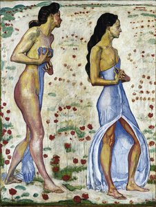 To kvinder i blomsterfølelse 1a, 1901-1906 af Ferdinand Hodler