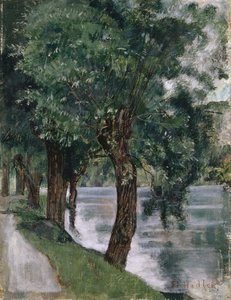Piletræer ved Rhone, ca. 1885 af Ferdinand Hodler