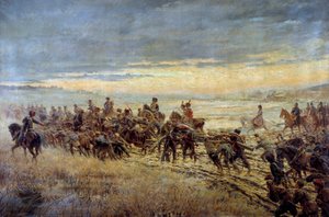 Aftenen før slaget ved Montmirail 10/02/1814 Maleri af Ferdinand Joseph Gueldry (1858-1945) 1903-1904 Søn. 1,3x3,5 m Paris, Musee de l