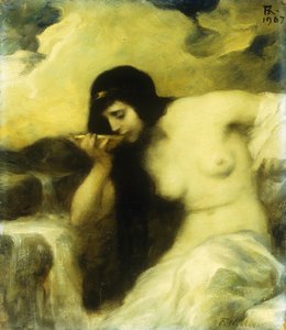 En nymfe, der drikker ved en kilde, 1907