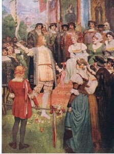 Walter begyndte sin sang, illustration fra The Stories of Wagner