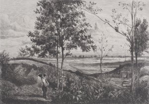 Landskab efter Corot, 1873-90. af Ferdinand Lefman