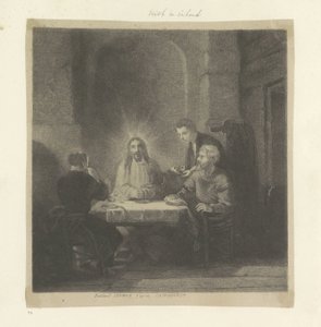 Maaltijd te Emmaus Samling af 85 originale tryk (serietitel) af Ferdinand Lehman