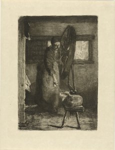 Spinster på arbejde På arbejde (titel på objekt)
