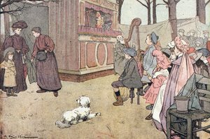 Skørt teater, i Imagier of childhood, ca. 1900 (gravering) af Ferdinand Raffin
