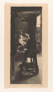 I billedhuggerens atelier (original titel på objektet) af Ferdinand Schmutzer (signed by artist)