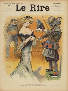 Satire over Frankrigs forhold til Japan, da spændingerne steg mellem japanerne og Frankrigs (farve litho)