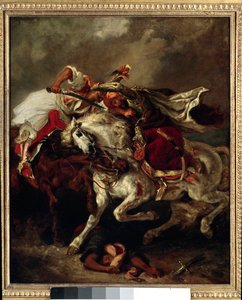 Slaget ved Giaour og Pasha (Marokko) af Ferdinand Victor Eugene Delacroix