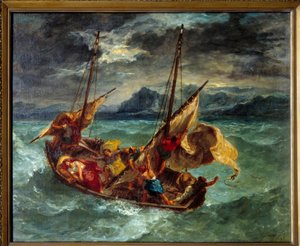 Kristus ved Generaseth-søen (Genesareth). Maleri af Eugene Delacroix (1798-1863) af Ferdinand Victor Eugene Delacroix