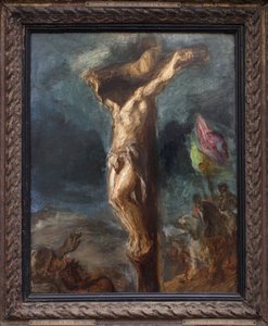 Korsfæstelse. Maleri af Eugene Delacroix (1798-1863), olie på træ af Ferdinand Victor Eugene Delacroix