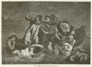 Dante og Virgil krydser Styx af Ferdinand Victor Eugene Delacroix