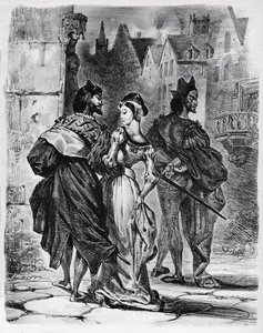 Faust, Gretschen og Mephistopheles af Ferdinand Victor Eugene Delacroix