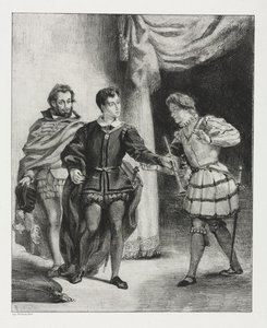 Hamlet: Hamlet og Guildenstern, 1834. af Ferdinand Victor Eugene Delacroix