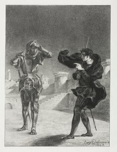 Hamlet: Fantomet på terrassen, 1843. af Ferdinand Victor Eugene Delacroix