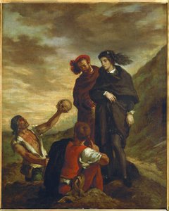 Hamlet og Horatio på kirkegården ... af Ferdinand Victor Eugene Delacroix