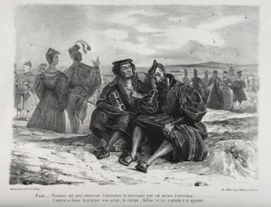 Illustrationer til Faust: Faust og Wagner, 1828. af Ferdinand Victor Eugene Delacroix