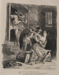 Illustrationer til Faust: Faust i Marguerites fængsel, 1828. af Ferdinand Victor Eugene Delacroix