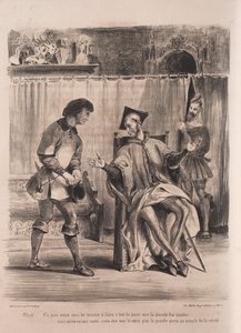 Illustrationer til Faust: Méphistophélé modtager skoledrengen, 1828. af Ferdinand Victor Eugene Delacroix
