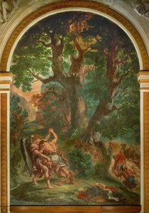 Jakob bryder med englen af Ferdinand Victor Eugene Delacroix