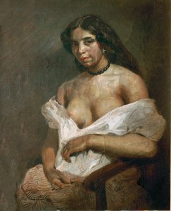 Mulatto Woman (olie på lærred) af Ferdinand Victor Eugene Delacroix