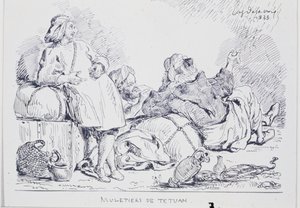 Muldyrførere fra Tetuán, 1833 af Ferdinand Victor Eugene Delacroix