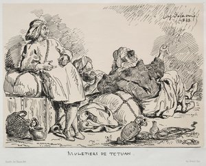 Muleteers of Tétuan, 1833. af Ferdinand Victor Eugene Delacroix