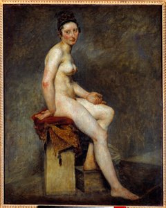 Sidder nøgen siger frøken Rose. Maleri af Eugene Delacroix (1798-1863)
