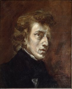 Portræt af Frederic Chopin af Ferdinand Victor Eugene Delacroix