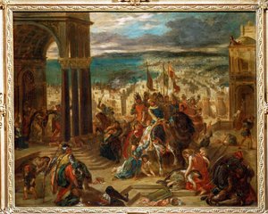 Korsfarernes erobring af Konstantinopel ... af Ferdinand Victor Eugene Delacroix